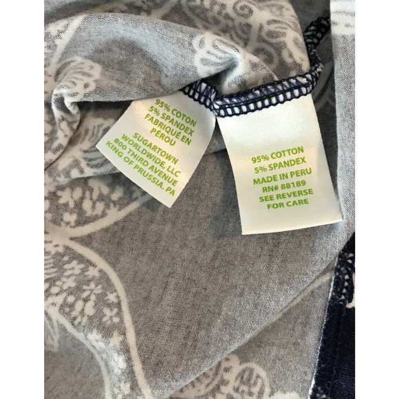 Lilly Pulitzer Jodie Long-Sleeve Navy Ms Behave Seahorse Print V-Neck - Size EXS - Picture 9 of 11